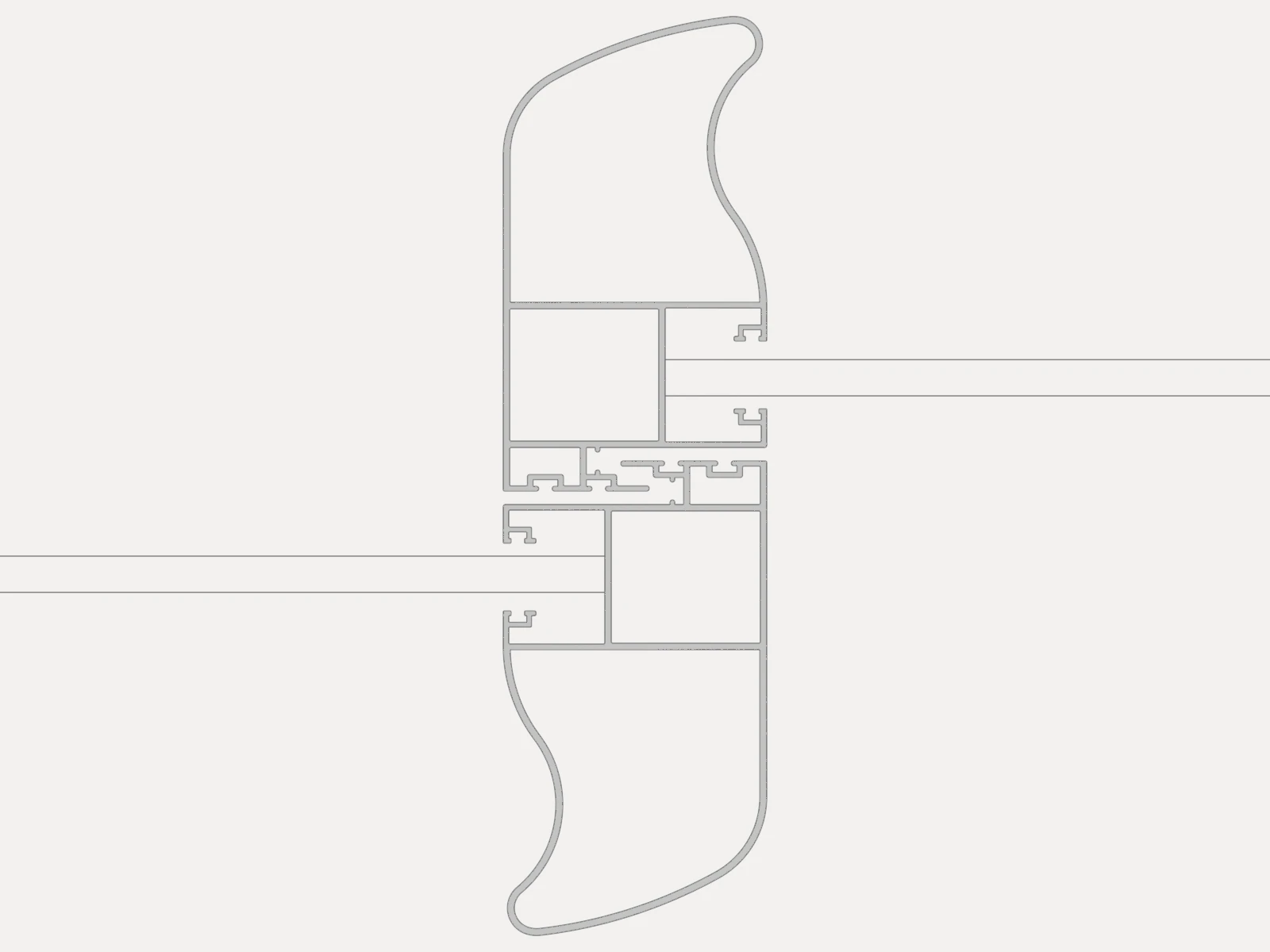 Correr, desenho técnico: corte