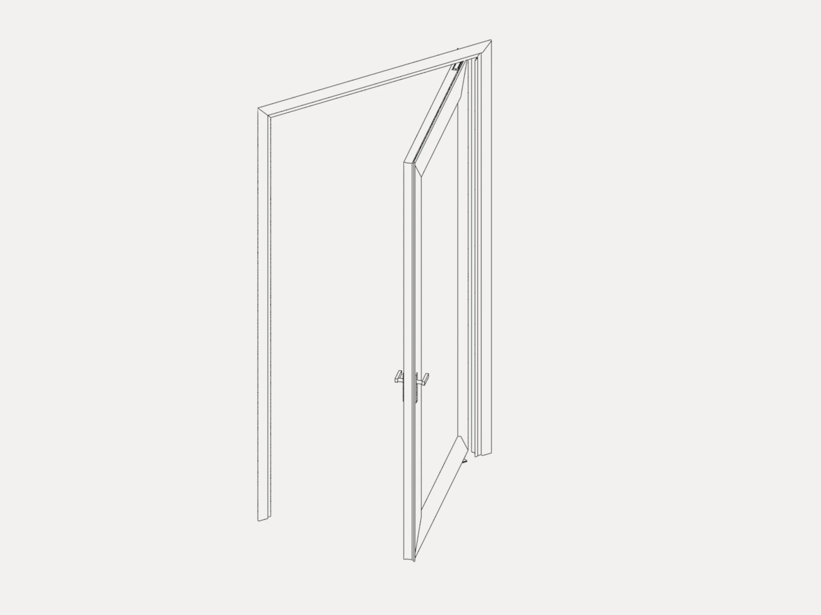 Pivotante, desenho técnico: isométrico